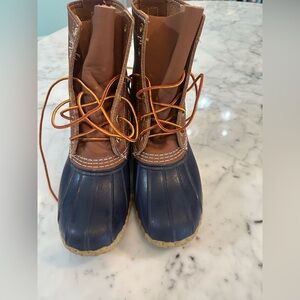 L.L. Bean Tan and Blue Footwear